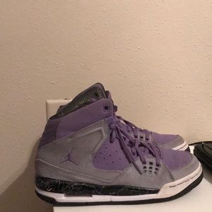 purple and gray jordans